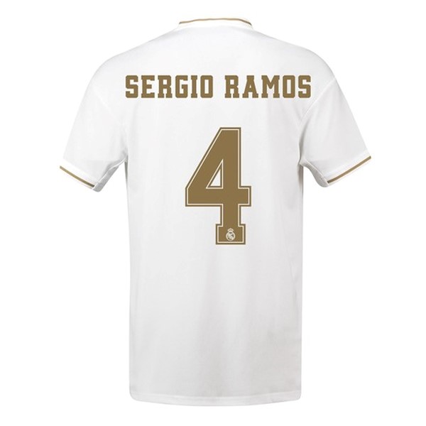 Camiseta Real Madrid NO.4 Sergio Ramos Primera equipo 2019-20 Blanco